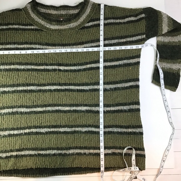 Free People Alpaca Blend Sid Green Striped Tunic - Picture 9 of 10